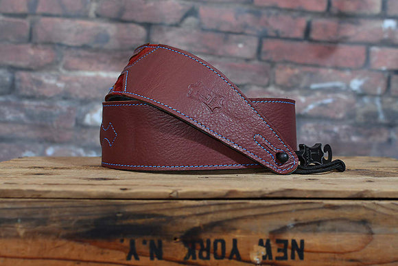 Levy's MGS317HWK-BRG Garment Leather Guitar Strap - Burgundy