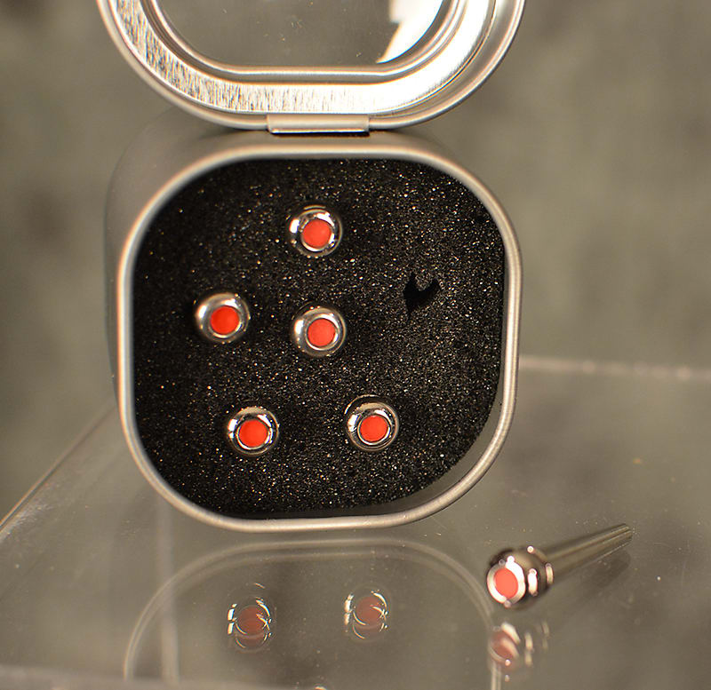 Martin Luxe LiquidMetal Bridge Pin Set Red Dot Chrome 18APP0007