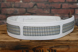 Levy's MCG26A Amped Amp Grill Cloth Deluxe Reverb Guitar Strap White Sliver Blue