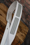 Levy's MCG26A Amped Amp Grill Cloth Deluxe Reverb Guitar Strap White Sliver Blue
