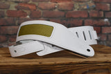 Levy's MCT26A Chrome-Tan Deluxe Leather & Tweed Amp Guitar Strap White