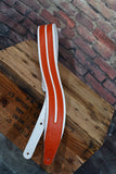 Levy's 2 1/2" MG317DRS-WHT ORG Garment Leather Guitar Strap