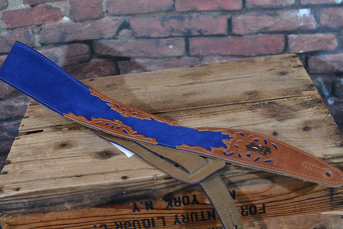 Levy's 2 1/2" MS317PAI-IND Suede Leather Guitar Strap, Indigo
