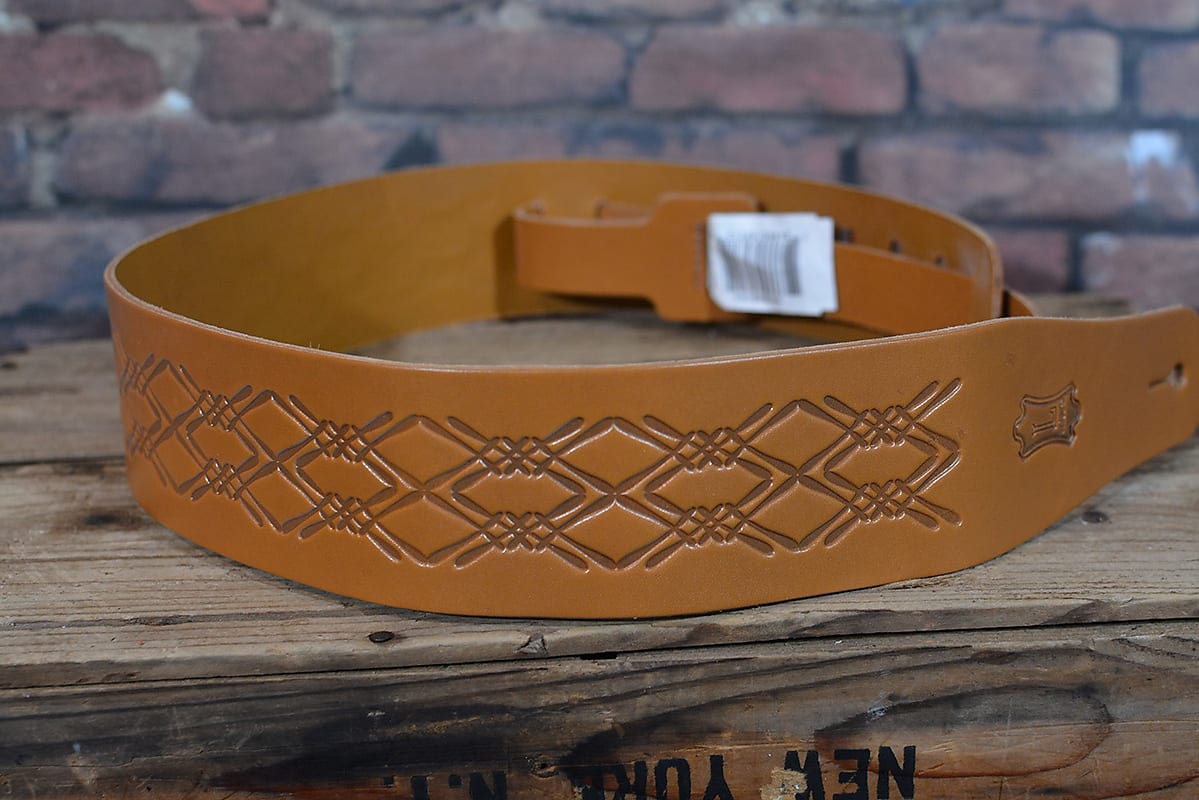 Levy's 2 1/2" MV26AE-TAN Wide Tan Veg-tan Leather Guitar Strap