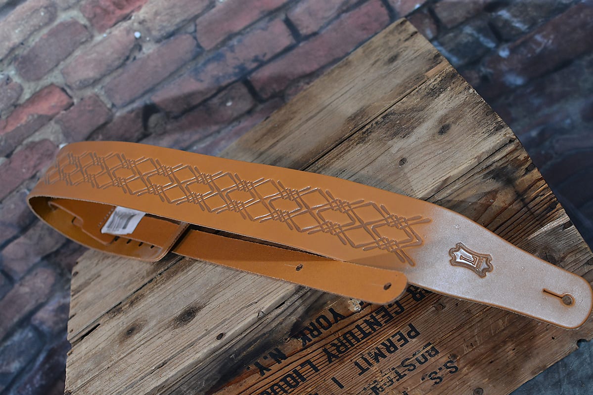 Levy's 2 1/2" MV26AE-TAN Wide Tan Veg-tan Leather Guitar Strap