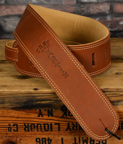Martin Ball Leather Premium Guitar Strap Brown 18A0012
