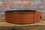 Martin Embossed Garment Leather Premium Guitar Strap Black & Tan