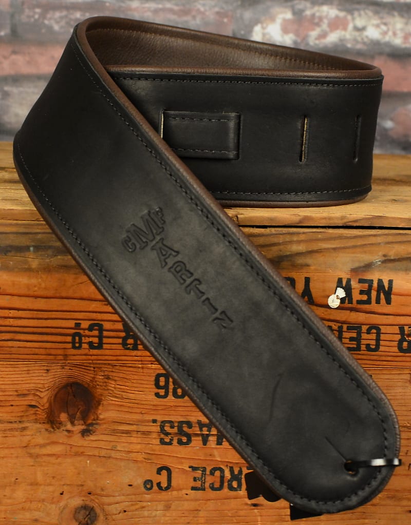 Martin Premium Rolled Leather Guitar Strap Black 18A0029