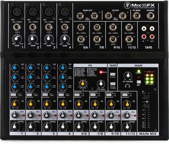 Mackie Mix12FX 12-Channel Compact Mixer with Effects