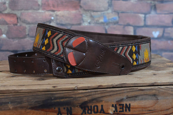 Right On Straps Mojo Series Azteca Brown Unic Premium Vegan Guitar Strap