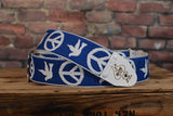 Ace Vintage Reissue Blue/White Peace & Dove Neil Young Guitar Strap