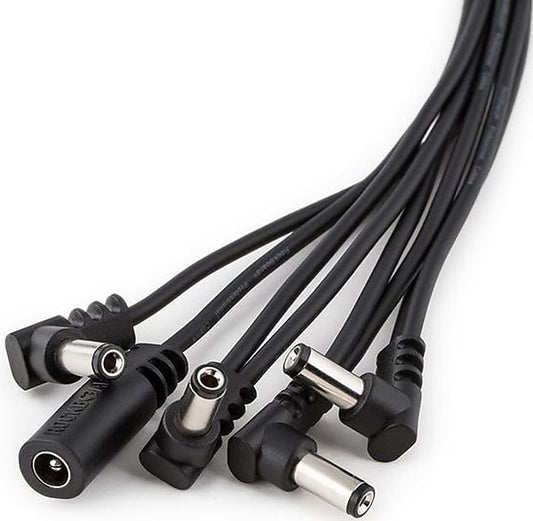 Rockboard RBO Cab Power DC4 a Flat Daisy Chain Pedal Board Cable Angled Ends 30cm