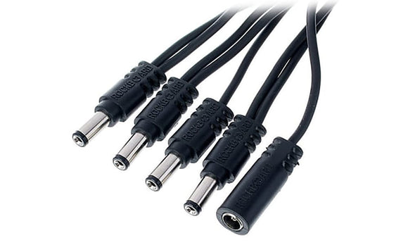 Rockboard RBO Cab Power DC4 s Flat Daisy Chain Pedal Board Cable 4 output Straight Plugs