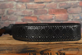 Right On Straps Sparks Collection Round Series Black Premium Leather Guitar Strap