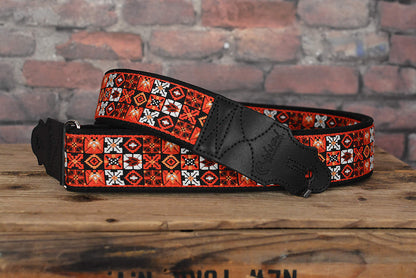 Right On Straps Standard Plus Collection Hendrix Red Woodstock Premium Guitar Strap