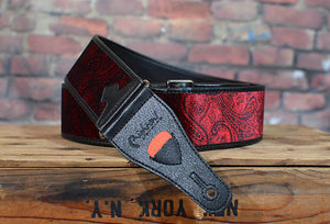 Right On Straps T-Paisley velvet Red Talisman Strap