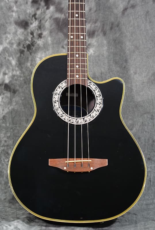 Ovation CC74 Celebrity Series Acoustic Electric Cutaway Bass Vintage 90s Black Gloss