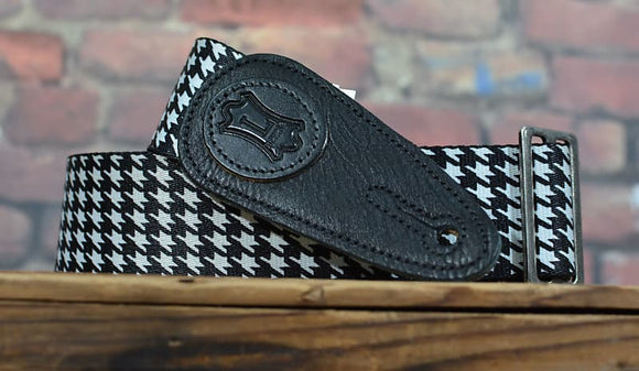 Levy's MSSHN8-BLK Houndstooth Icon Guitar Strap