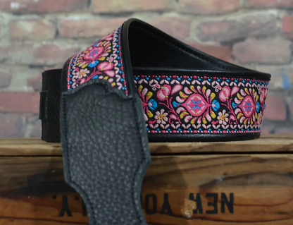 Franklin RFD-P Retro Folk Deluxe Guitar Strap Pink