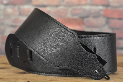 Franklin 4C-BK-BK 3" Premium Garment Leather Purist Series Black Guitar Strap
