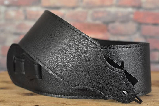 Franklin 4C-BK-BK 3" Premium Garment Leather Purist Series Black Guitar Strap