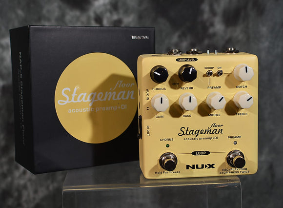 NuX NAP-5 Stageman Floor Deluxe Acoustic Preamp DI Box w Looper Reverb & Chorus