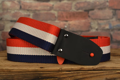 Henry Heller Fashion Cotton Series USA Red White & Blue Guitar Strap