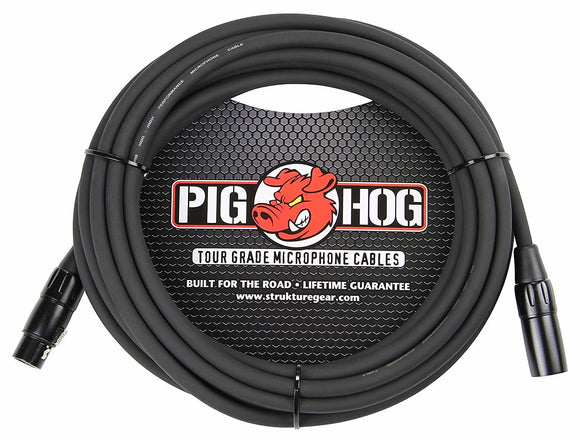 Pig Hog XLR M to F Microphone Cable Black 20ft