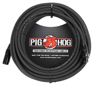 Pig Hog XLR M to F Microphone Cable Black 50ft